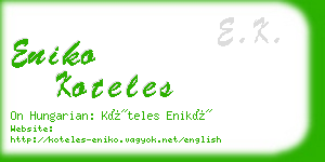 eniko koteles business card